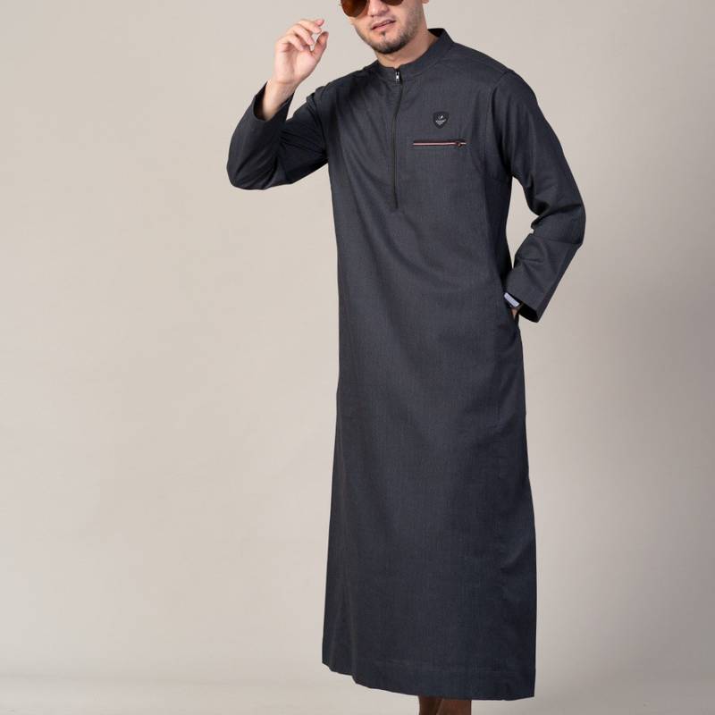 Foto produk SAMASE Jubah Lengan Panjang hitam R046 2